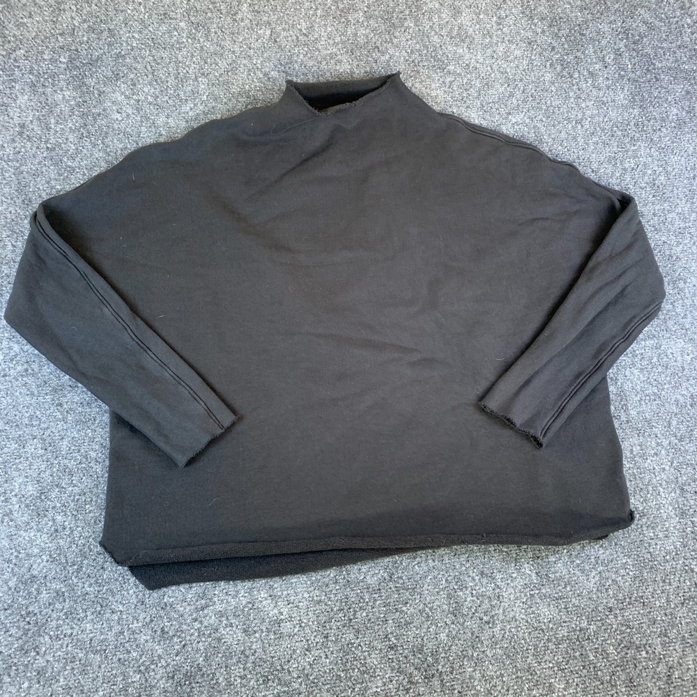 Frank & Eileen Effie Capelet Sweatshirt Womens XS Black Funnel Neck Pullover